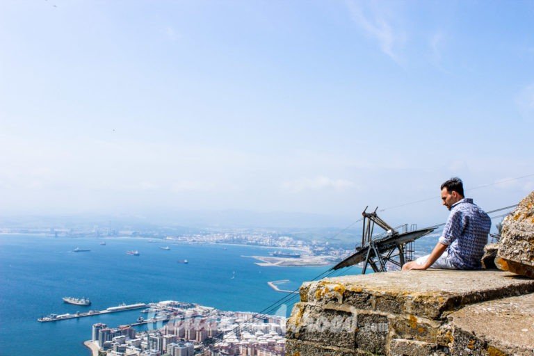 Gibraltar looking at the landscape on the sea and harbour - Italiantripabroad
