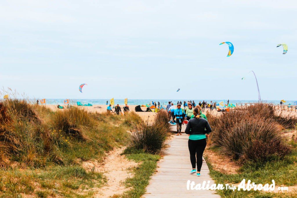 Playa de Tarifa is the most know beach for kitesurfers