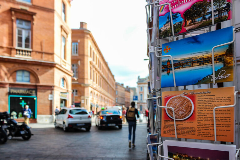 Why visit Toulouse - The souvenir shop on the main shopping road of Toulouse sells fabulous postcards from Occitane