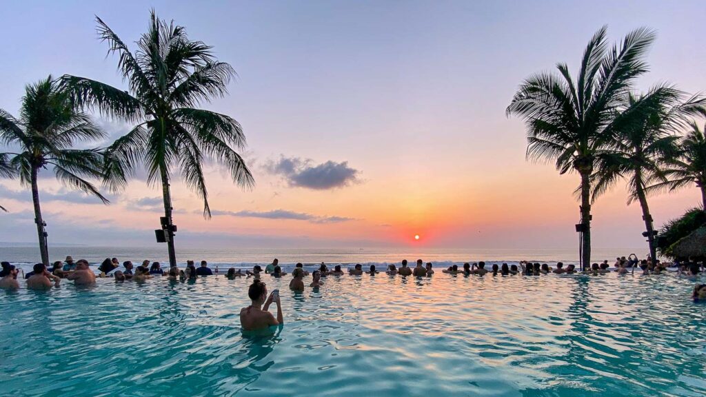 The sunset at Seminyak Beach in Bali