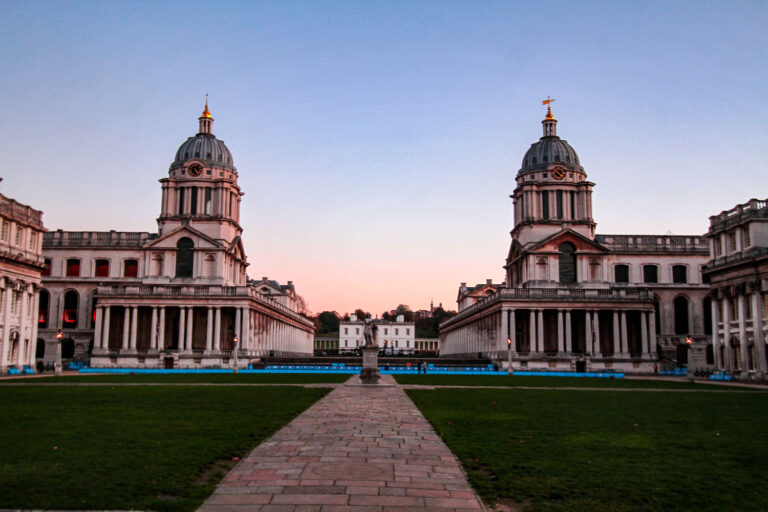 The Entrance to the Royal Park of Greenwich with the two domes like St. Peter's Basilica