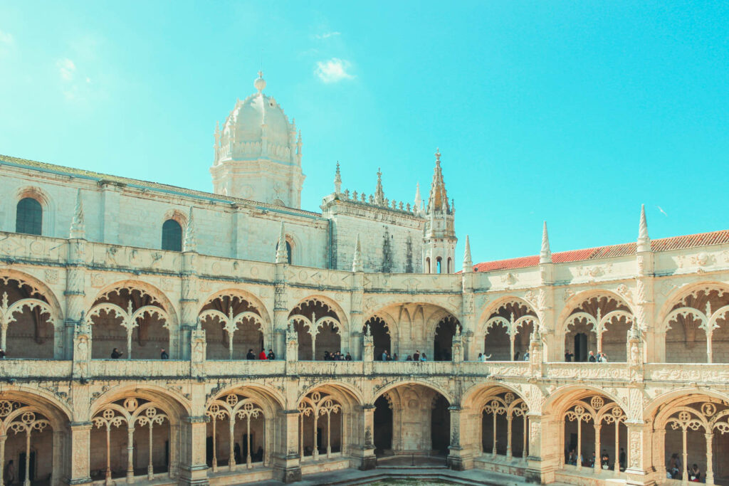 The beautiful architecture of Jeronimo monastery in the Belem district