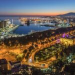Malaga in winter by night
