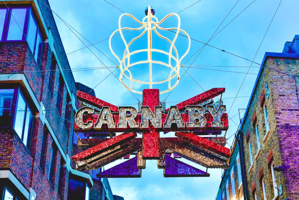 Carnaby Street one of the best christmas shop in London