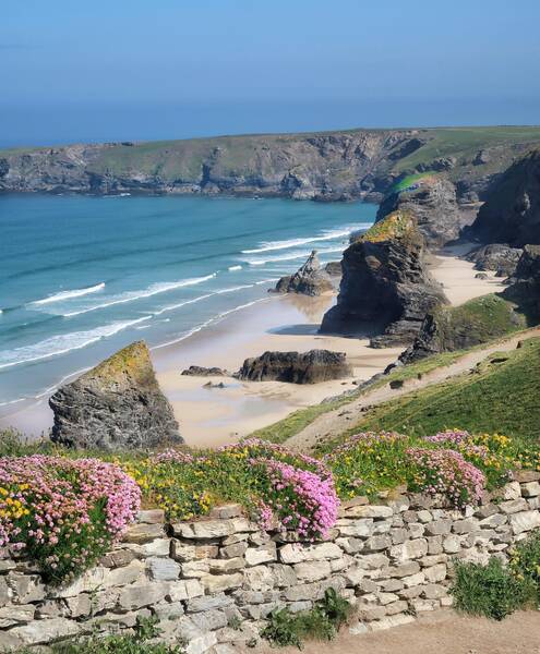 Bedruthan Steps in Cornwall