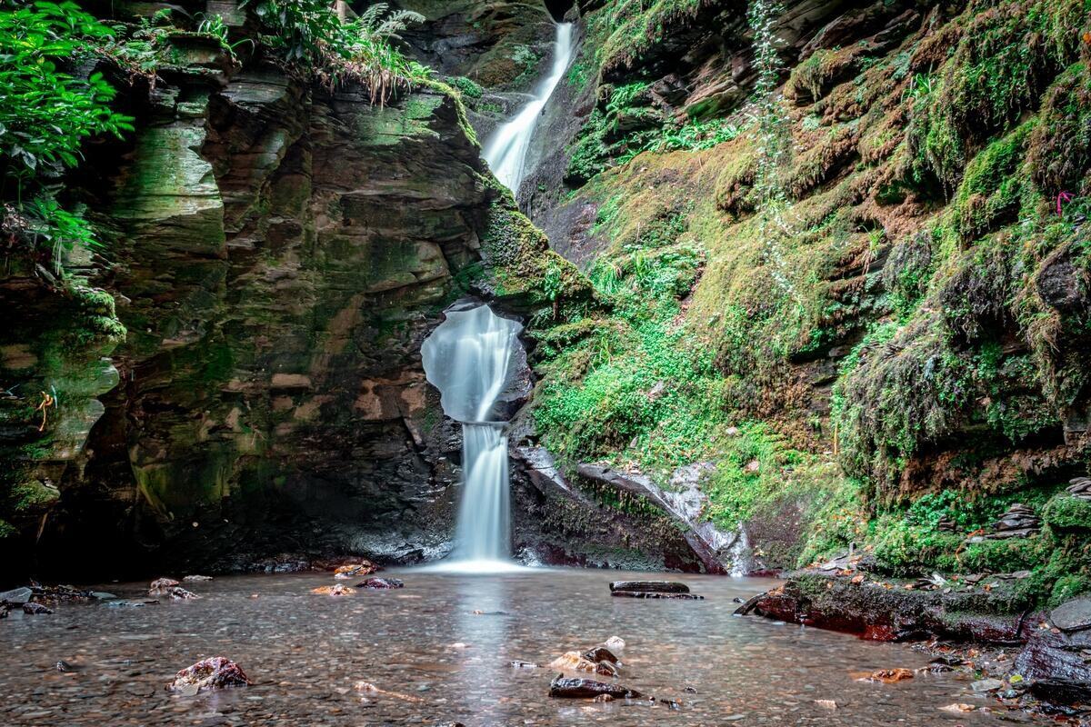 St Nectans Glen Waterfall - known as the hidden waterfall in Cornwall