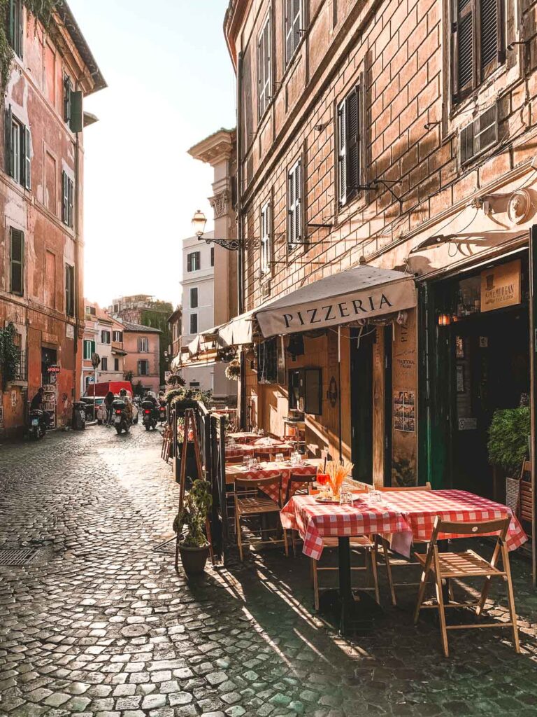 Incredible narrow streets of Rome, Italy