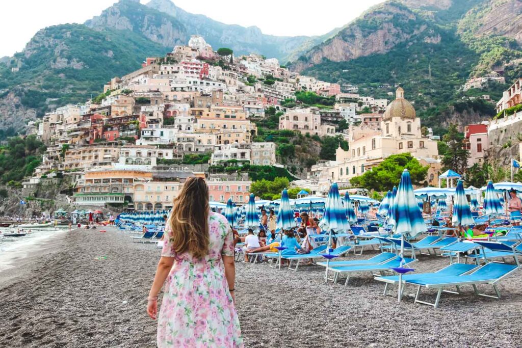 Positano famous beach | Best Positano Instagram spots