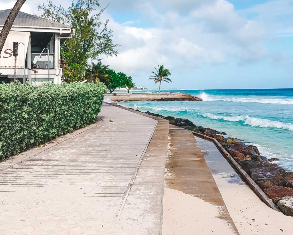 Barbados Boardwalk with ocean view - One week in Barbados itinerary 