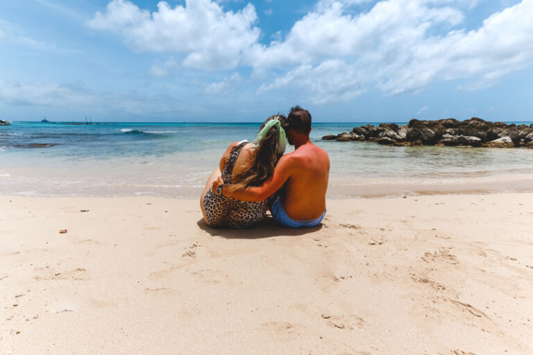 Is Barbados worth visiting? Toti and Alessia enjoying the gorgeous Bottom Bay Beach