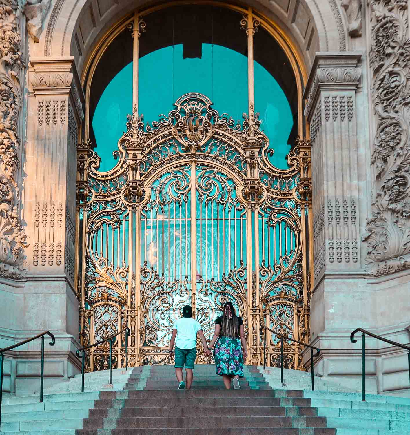 Petit Palais, walking up the stairs and enjoying the gorgeous details