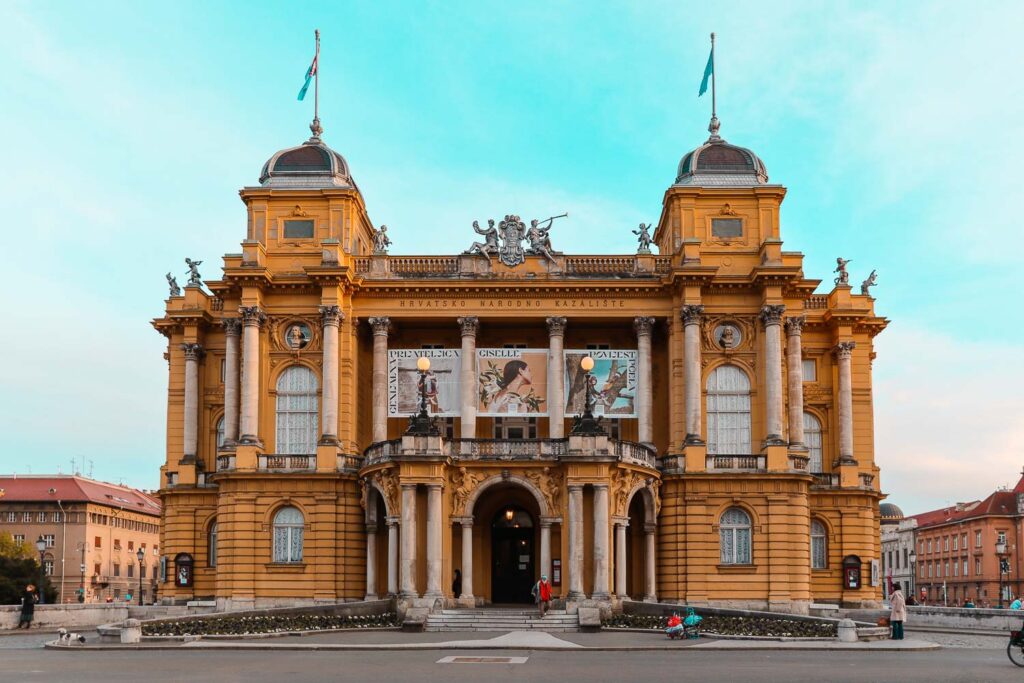 Zagreb Guide: 40 Incredible Things to do in Zagreb discovering hidden gems 13 The beautiful facade of the Croatian National Theatre in Zagreb