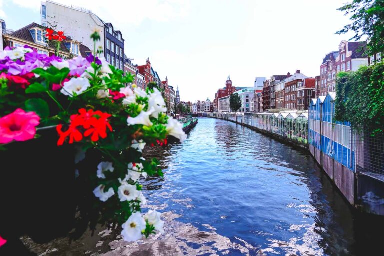 Cute and colorful Amsterdam canals