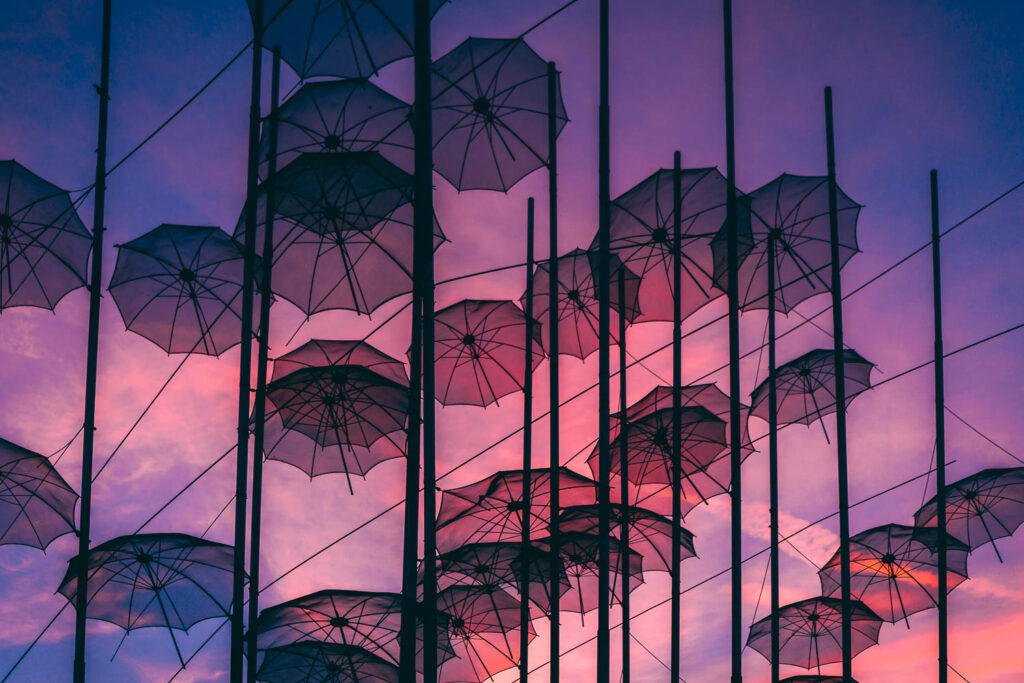 Umbrellas on the promenade of Thessaloniki - reasons to visit Thessaloniki Greece