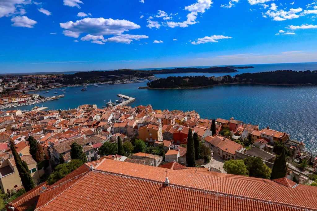 View of the Istrian Peninsula from st. Euphemia Church belltower