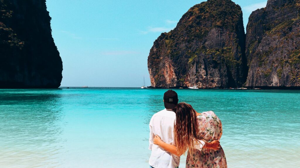 Phuket island hopping: Explore 15 spectacular islands in Southern Thailand 8 Maya Bay is one of the most romantic places we have been while backpacking in Asia. The romantic atmosphere was a surprise, the pristine beach and the difficulties to get there are well rewarded by lifetime memories.