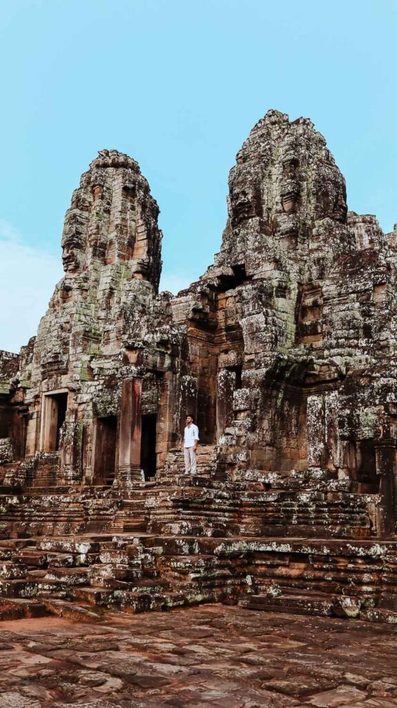 Toti admiring the beautiful Bayon Temple in Angkor Wat