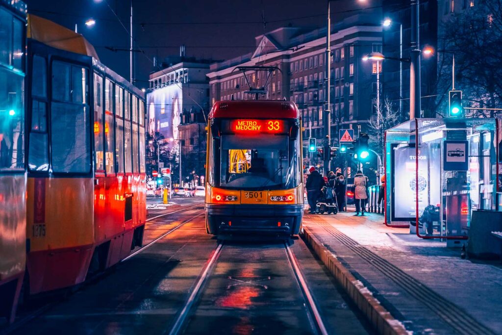 Get around Warsaw is super easy with trams everywhere that makes your transport sustainable