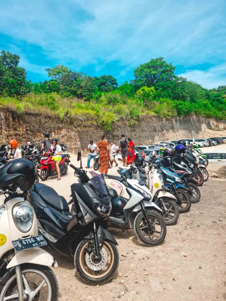 Parking in Atuh beach Nusa penida