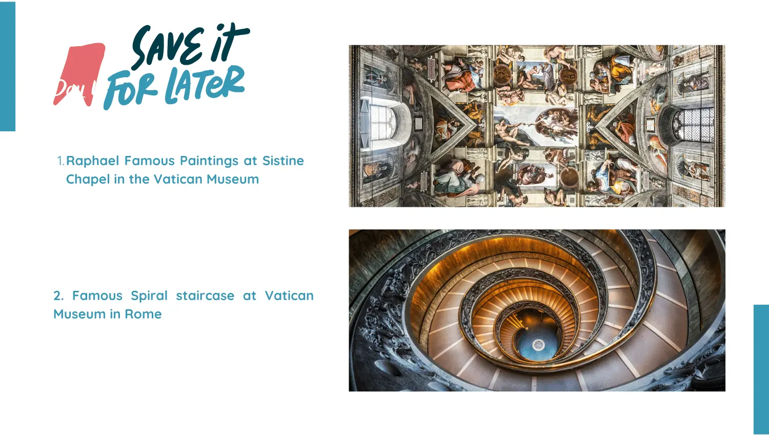 Can you visit the Vatican Museums for free? A complete visitor's guide 5 In this photo of the Vatican Museum you can admire the fantastic spiral staircase that is one of the landmarks of Italy and the Sistine Chapel, which alone attract all the tourists to the Vatican City