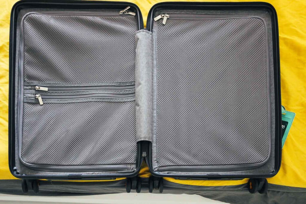 Internal compartment of a stylish bag